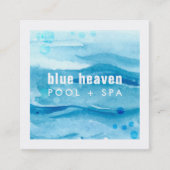 Carte De Visite Carré Bleu | Pool Care ou Swim (Devant)
