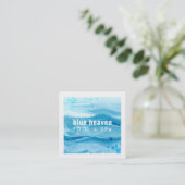 Carte De Visite Carré Bleu | Pool Care ou Swim (Debout devant)