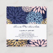 Carte De Visite Carré Bleu rose Dahlia (Dos)