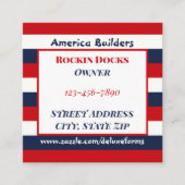 Carte De Visite Carré Bleu rouge (Devant)