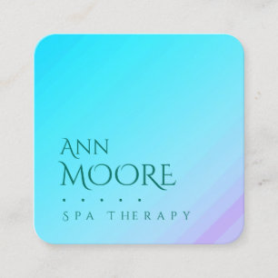 Carte De Visite Carré Bleu vert clair en pierre de marbre