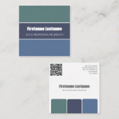Carte De Visite Carré Bleu vert rayures harmoniques palette de couleurs (Devant / Derrière)