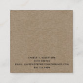 CARTE DE VISITE CARRÉ BLEUE RUSTIQUE PRIMITIVE SALTBOX MAISON CAMPAGNE K (Dos)