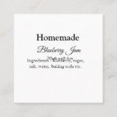 Carte De Visite Carré Bleuet maison et confiture faite avec amour ajoute (Dos)