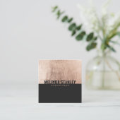 Carte De Visite Carré Blocage de couleur élégant minimaliste rose noir (Debout devant)