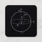 Carte De Visite Carré Bloch Sphere | Quantum Bit (Qubit) Physics / Math (Devant)