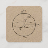 Carte De Visite Carré Bloch Sphere | Quantum Bit (Qubit) Physics / Math (Devant)