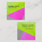 Carte De Visite Carré Blocs de couleurs chics en gras (Devant / Derrière)