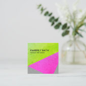 Carte De Visite Carré Blocs de couleurs chics en gras (Debout devant)