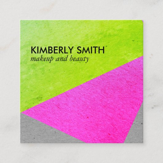 Carte De Visite Carré Blocs de couleurs chics en gras (Devant)