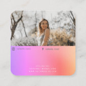 Carte De Visite Carré Blogueur sur la mode célébrité du web sur Instagra (Dos)