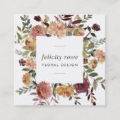 Carte De Visite Carré Bloom rustique | Cadre floral (Devant)