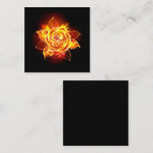 Carte De Visite Carré Blooming Fire Rose (Devant / Derrière)