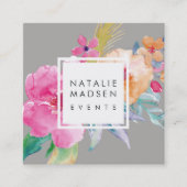 Carte De Visite Carré Blossoms tropicaux (Devant)