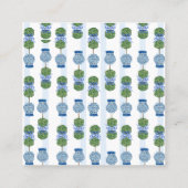 Carte De Visite Carré Blue Chinoiserie Ginger Jar Jars Topiary (Dos)