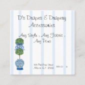 Carte De Visite Carré Blue Chinoiserie Ginger Jar Jars Topiary (Devant)