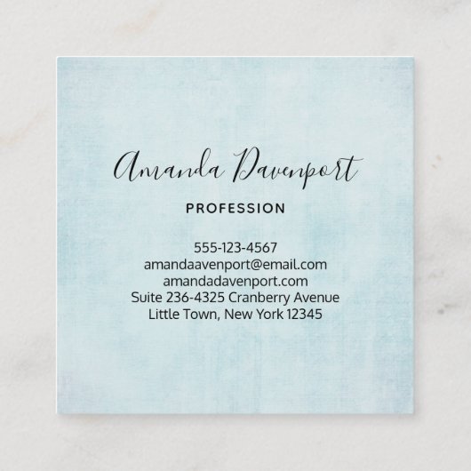 Carte De Visite Carré Blue Dreamcatcher Design Boho élégant (Dos)