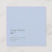 Carte De Visite Carré Blue Floral Cluster Geometric Frame Whimsical (Dos)