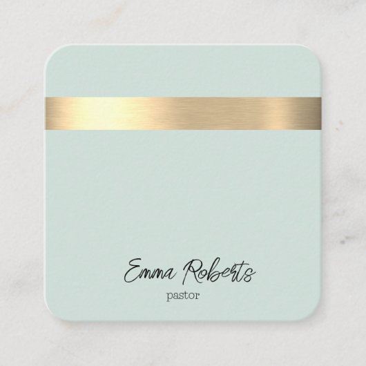 Carte De Visite Carré Blue Gold Foil Rustique Faux Jésus Christ Pasteur (Devant)