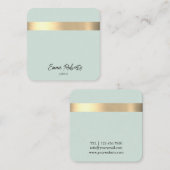 Carte De Visite Carré Blue Gold Foil Rustique Faux Jésus Christ Pasteur (Devant / Derrière)