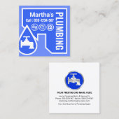 Carte De Visite Carré Blue Home Border Leaking Faucet (Devant / Derrière)