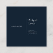 Carte De Visite Carré Blue Hydrangea Gold Celestial Frame Midnight (Dos)