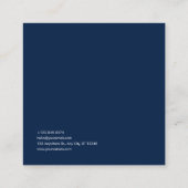 Carte De Visite Carré Blue Hydrangea Gold Wreath Midnight Floral (Dos)