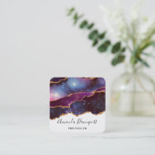 Carte De Visite Carré Blue & Purple Space & Stars Agate moderne (Debout devant)