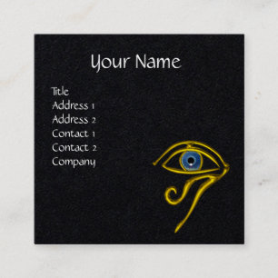 Carte De Visite Carré BLUE TALISMAN HORUS OEIL Divinité Papier noir