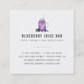 Carte De Visite Carré Blueberry Carré Logo Cadre moderne (Dos)