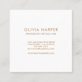 Carte De Visite Carré Blush Chic | Aspect en cuir minimal (Dos)