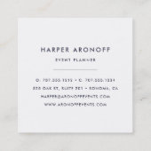 Carte De Visite Carré Blush et Marine Antique Peony Géométrique (Dos)