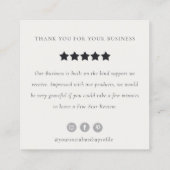 Carte De Visite Carré Blush Peony Leafy Botanical Floral Demande de révi (Dos)