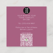 Carte De Visite Carré BLUSH violet SCANDI COEUR RAINBOW BABYSITTER (Dos)