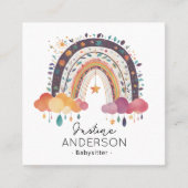 Carte De Visite Carré BLUSH violet SCANDI COEUR RAINBOW BABYSITTER (Devant)