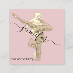 Carte De Visite Carré Body professionnel Fitness Dance Gold Couch rose