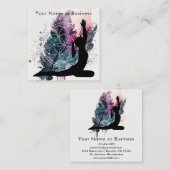 Carte De Visite Carré Boho Arural Méditation Yoga Géométrie Sacrée (Devant / Derrière)