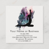 Carte De Visite Carré Boho Arural Méditation Yoga Géométrie Sacrée (Dos)