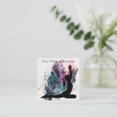 Carte De Visite Carré Boho Arural Méditation Yoga Géométrie Sacrée (Debout devant)