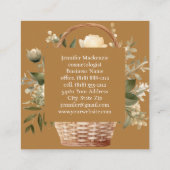 Carte De Visite Carré Boho Beige Gold Floral (Dos)