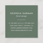 Carte De Visite Carré Boho Blooms aquarelle Floral (Dos)