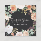 Carte De Visite Carré Boho Blooms aquarelle Floral (Devant)