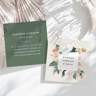 Carte De Visite Carré Boho Blooms aquarelle Floral