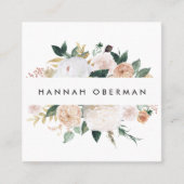 Carte De Visite Carré Boho Blooms aquarelle Floral (Devant)