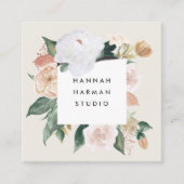 Carte De Visite Carré Boho Blooms aquarelle Floral (Devant)