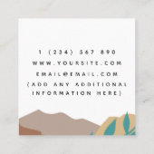 Carte De Visite Carré Boho Brown Mountains Moon Pastel Bohemian Abstrait (Dos)