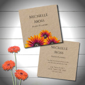 Carte De Visite Carré Boho Daisies Rustic Botanical Event Planner