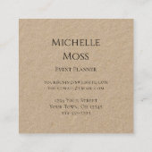 Carte De Visite Carré Boho Daisies Rustic Botanical Event Planner (Dos)