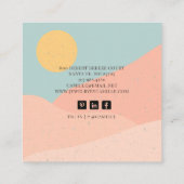 Carte De Visite Carré Boho Desert Sunrise Mountains Bijoux artisanaux (Dos)