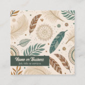 Carte De Visite Carré Boho design dans les tons de terre (Devant)